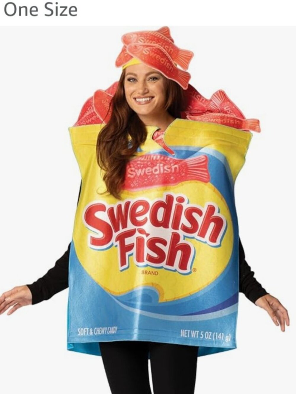New Rasta Imposta Swedish Fish Candy Pack Adult Costume Tunic Unisex One Size